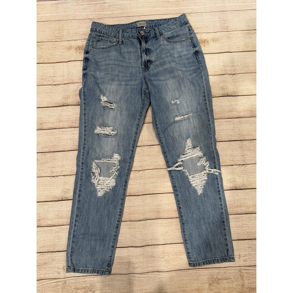 Special A Jeans Blue Distressed Medium Wash Denim Stretch Women's Size 32X27